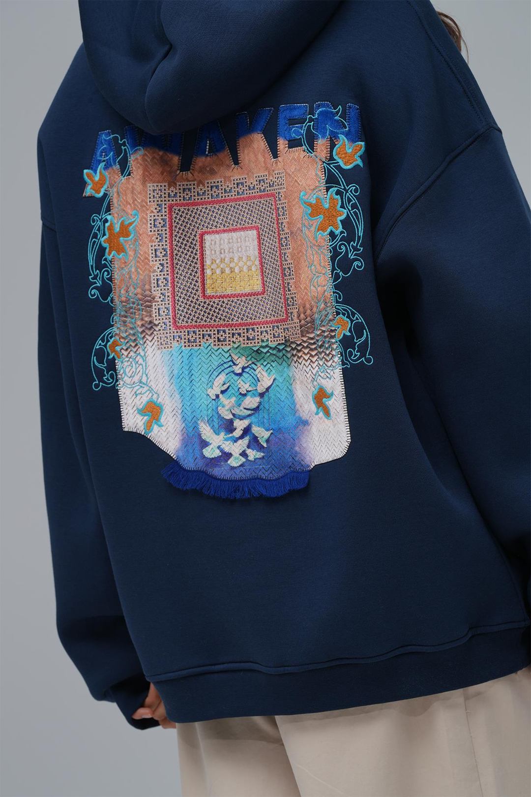 Awaken Oversize Sweatshirt Kadın İndigo