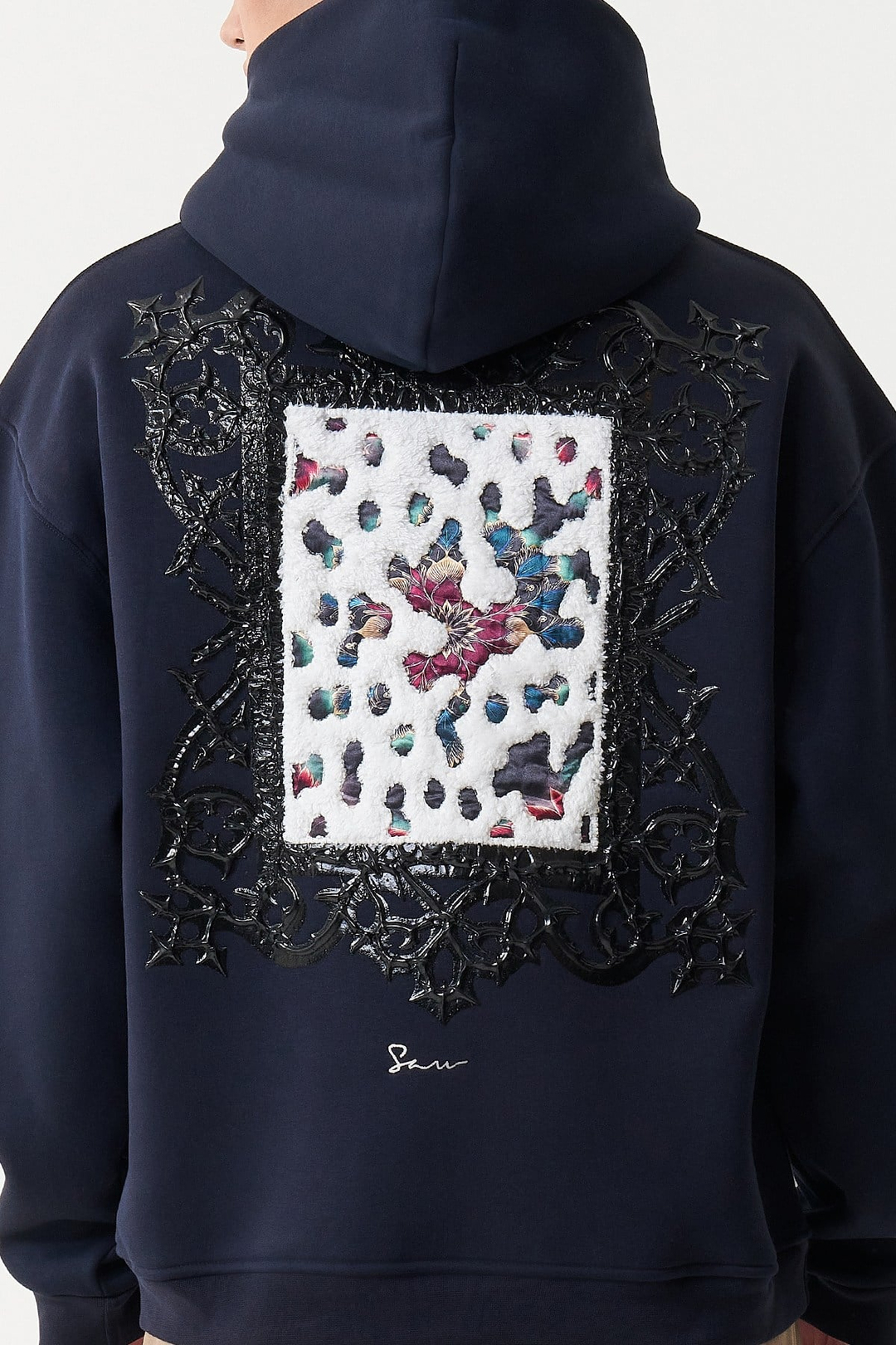 Baroque Bloom Oversize Erkek Sweatshirt Lacivert