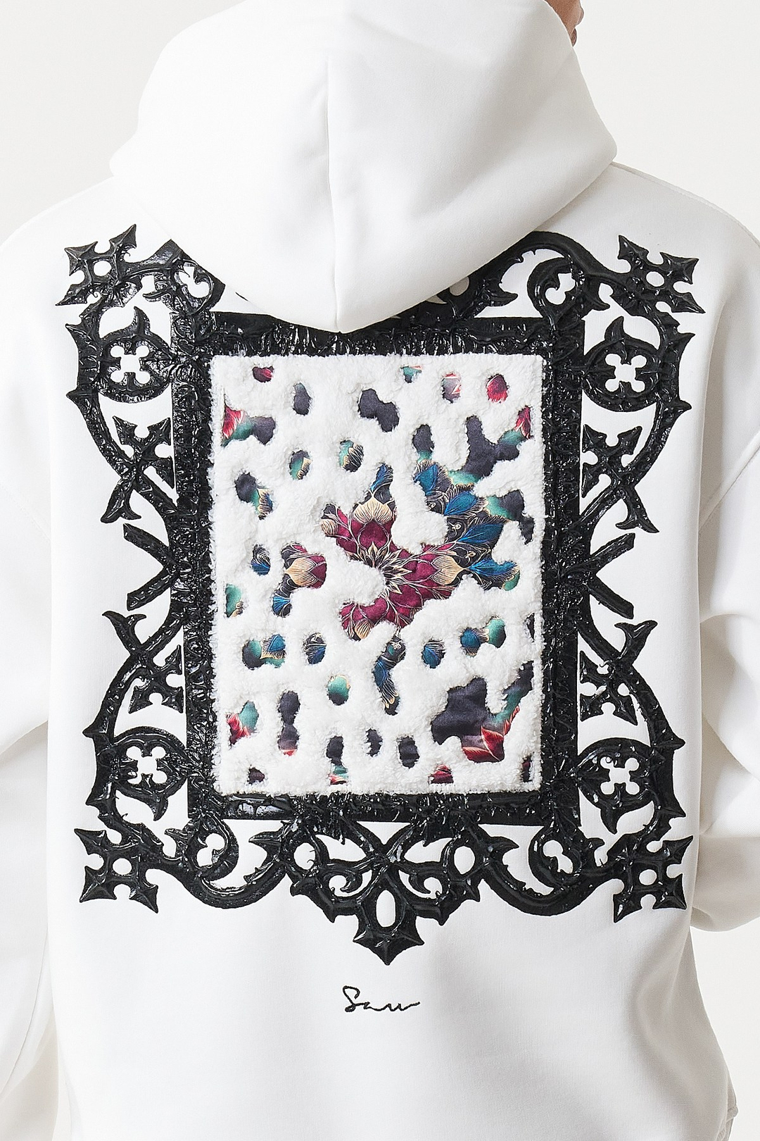 Baroque Bloom Oversize Erkek Sweatshirt Ekru