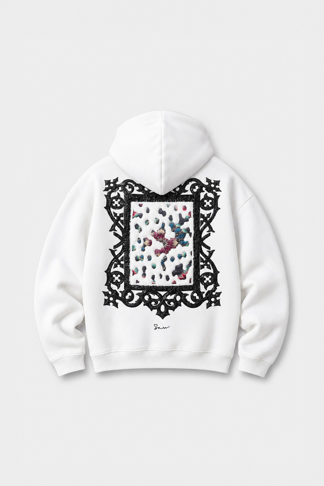 Baroque Bloom Oversize Erkek Sweatshirt Ekru