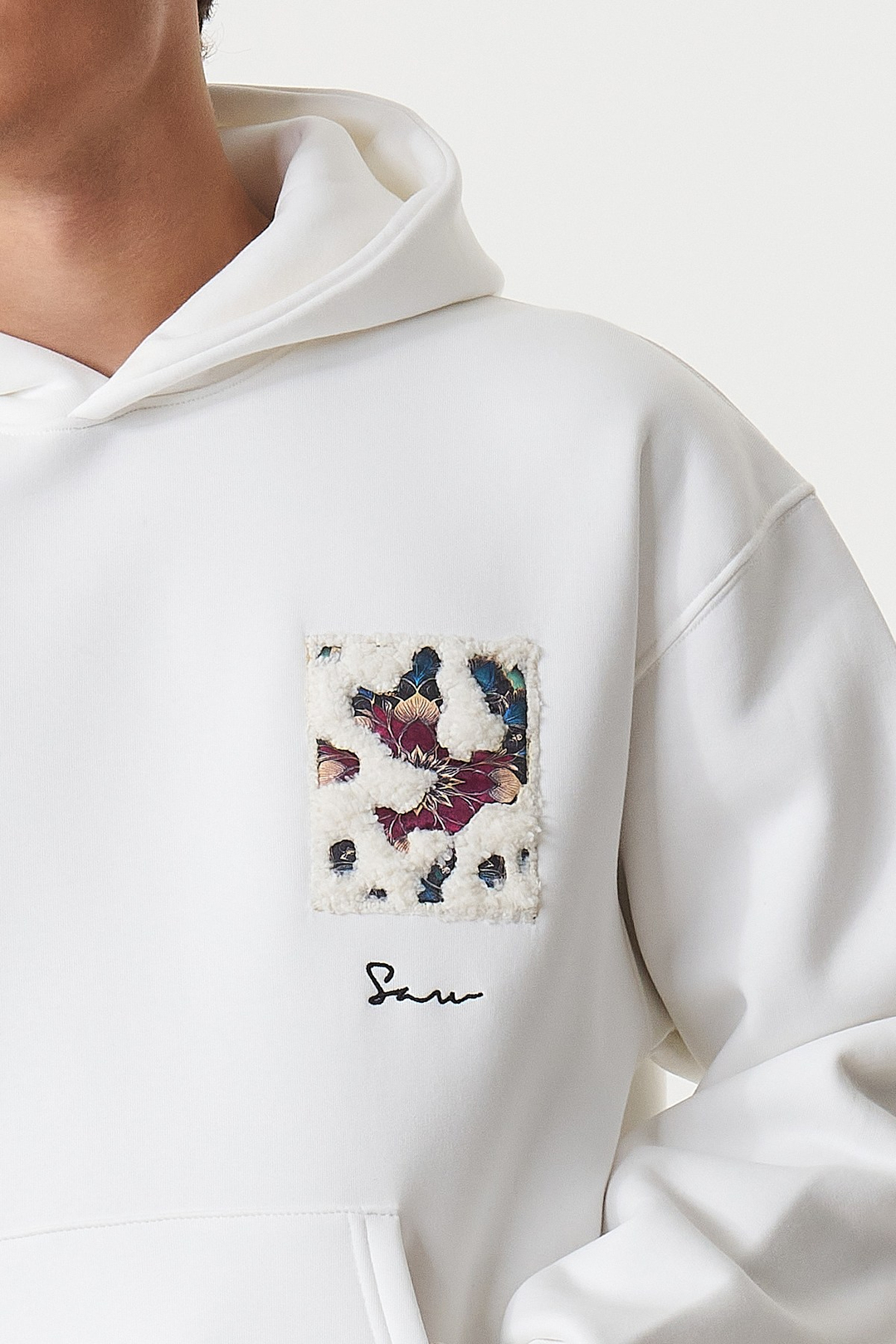 Baroque Bloom Oversize Erkek Sweatshirt Ekru