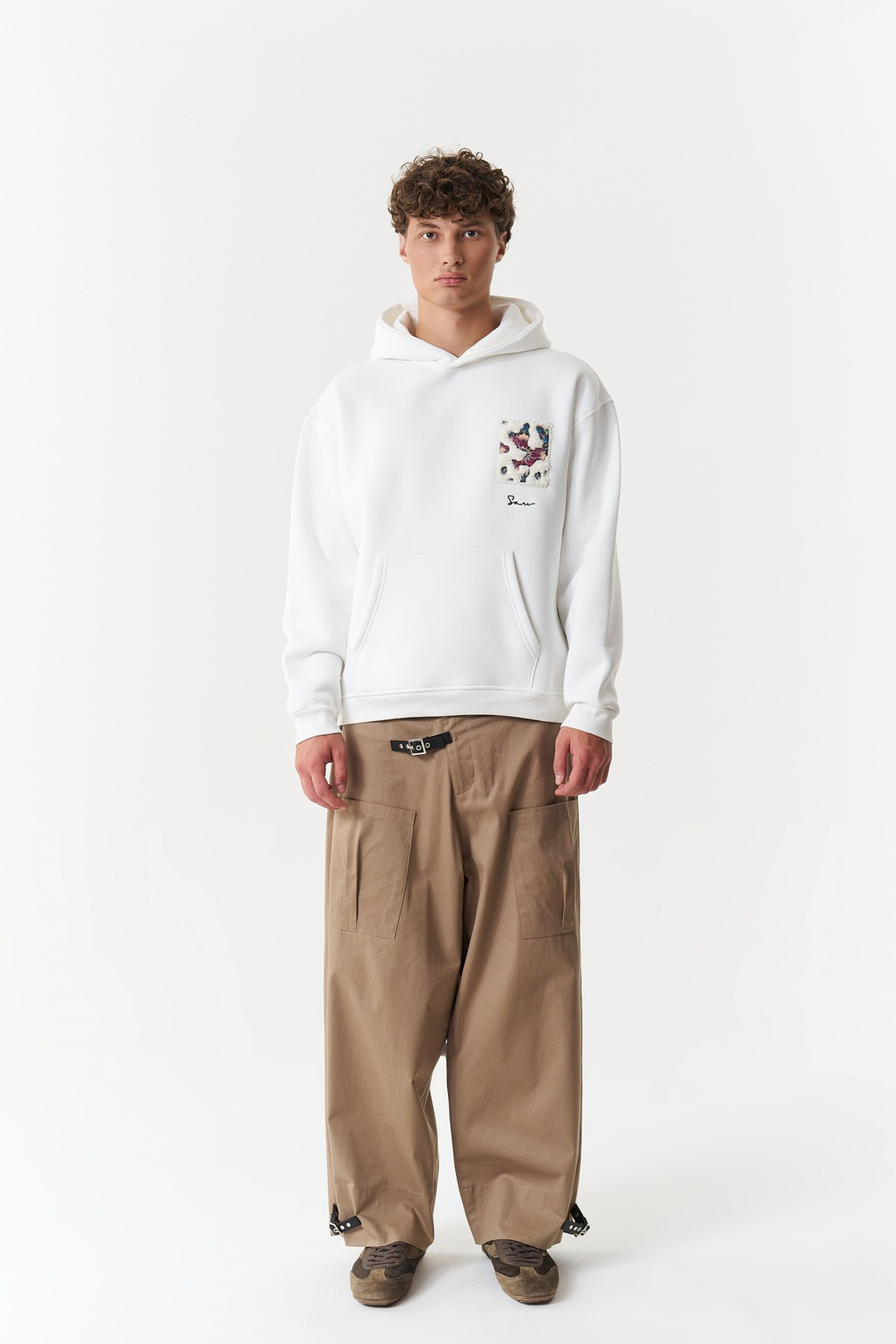 Baroque Bloom Oversize Erkek Sweatshirt Ekru