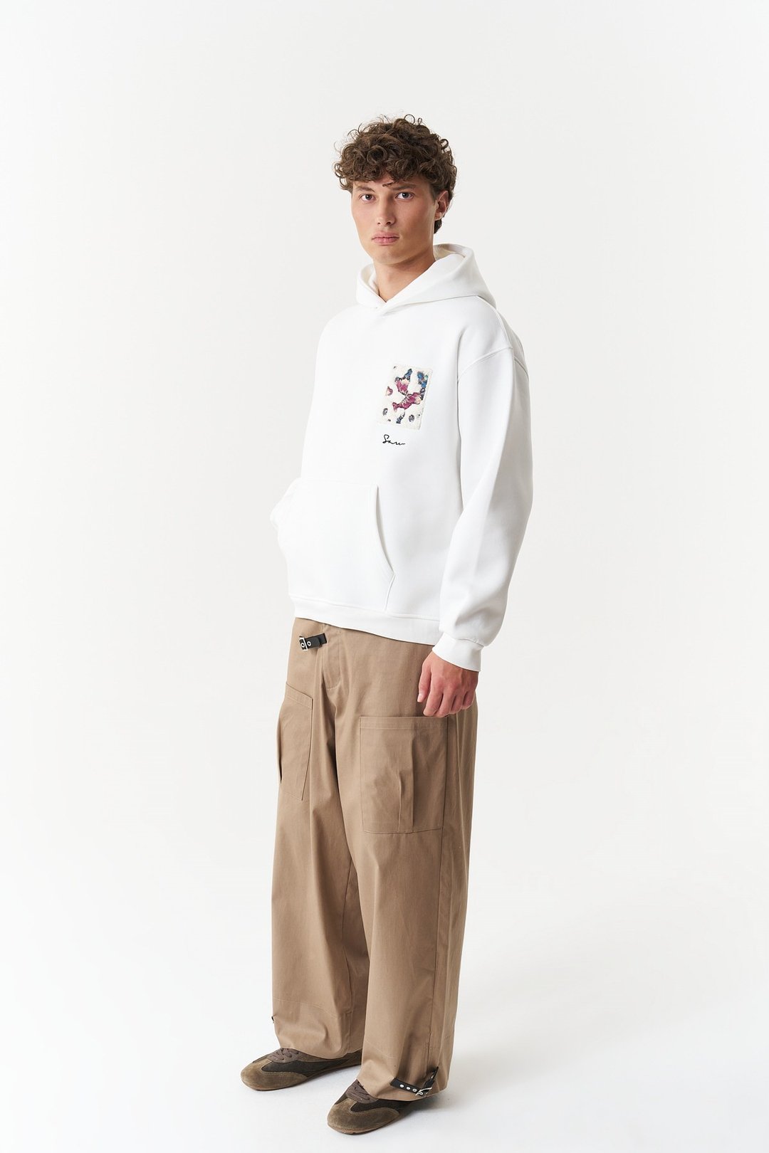 Baroque Bloom Oversize Erkek Sweatshirt Ekru