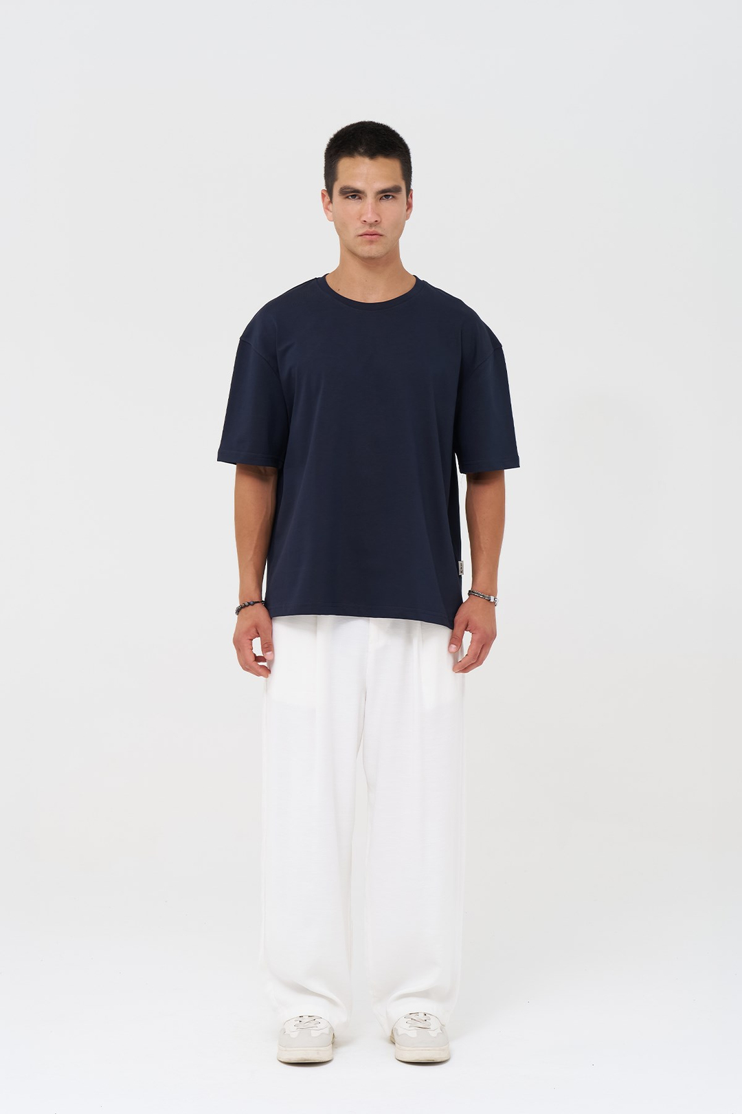 Basic Oversize Tişört Erkek /04 Lacivert