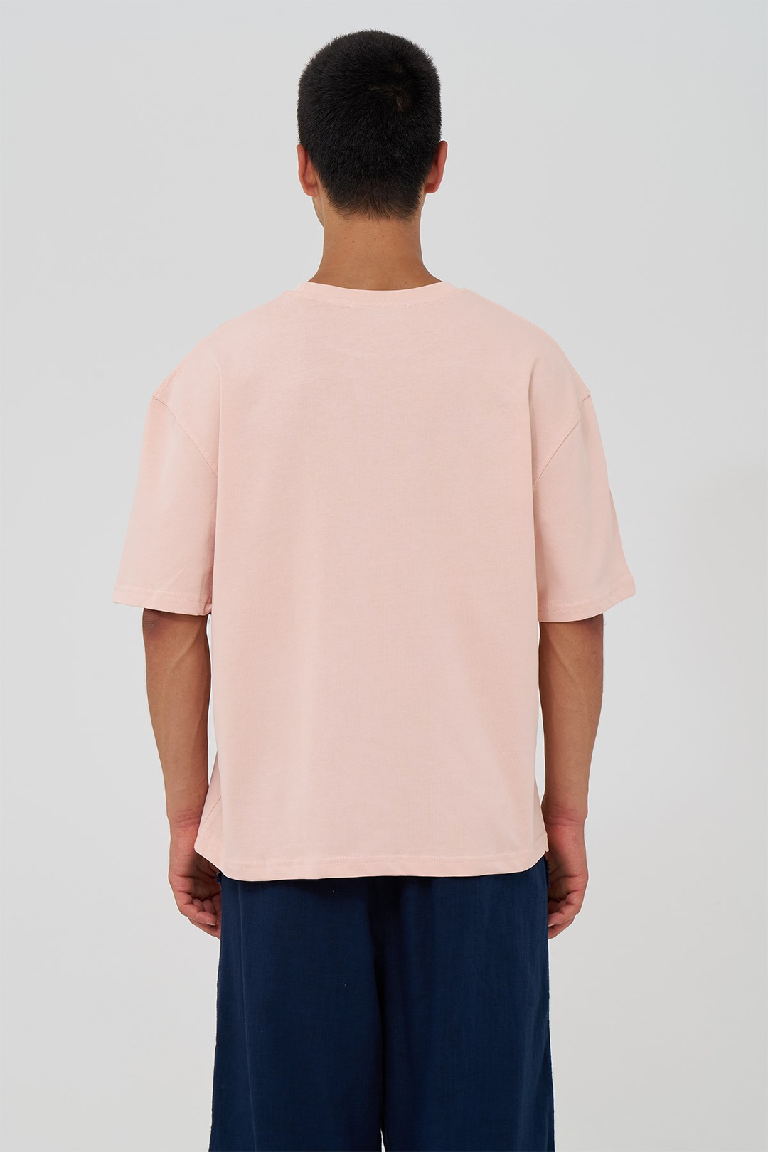 Basic Oversize Tişört Erkek /04 Pembe