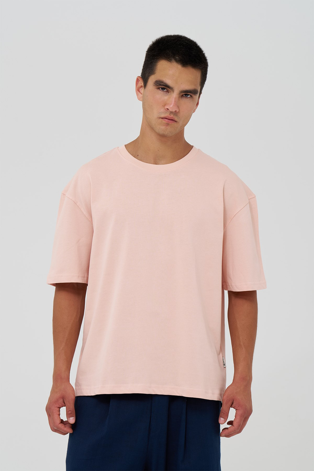 Basic Oversize Tişört Erkek /04 Pembe