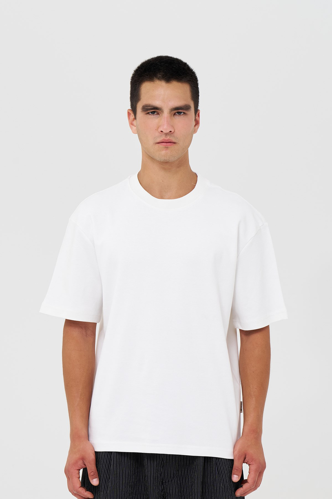 Basic Relaxed Fit Tişört Erkek /03 Ekru