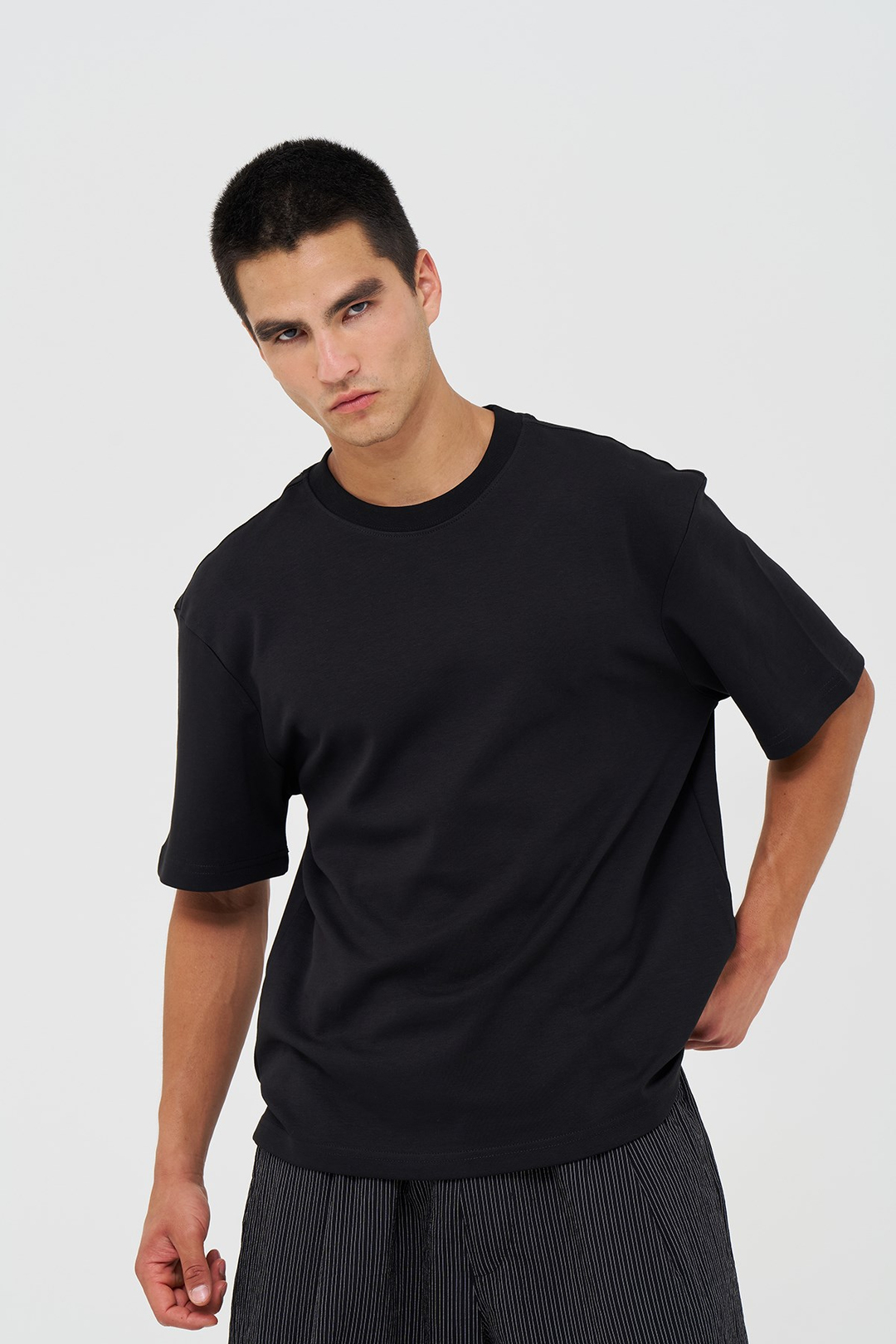 Basic Relaxed Fit Tişört Erkek /03 Siyah