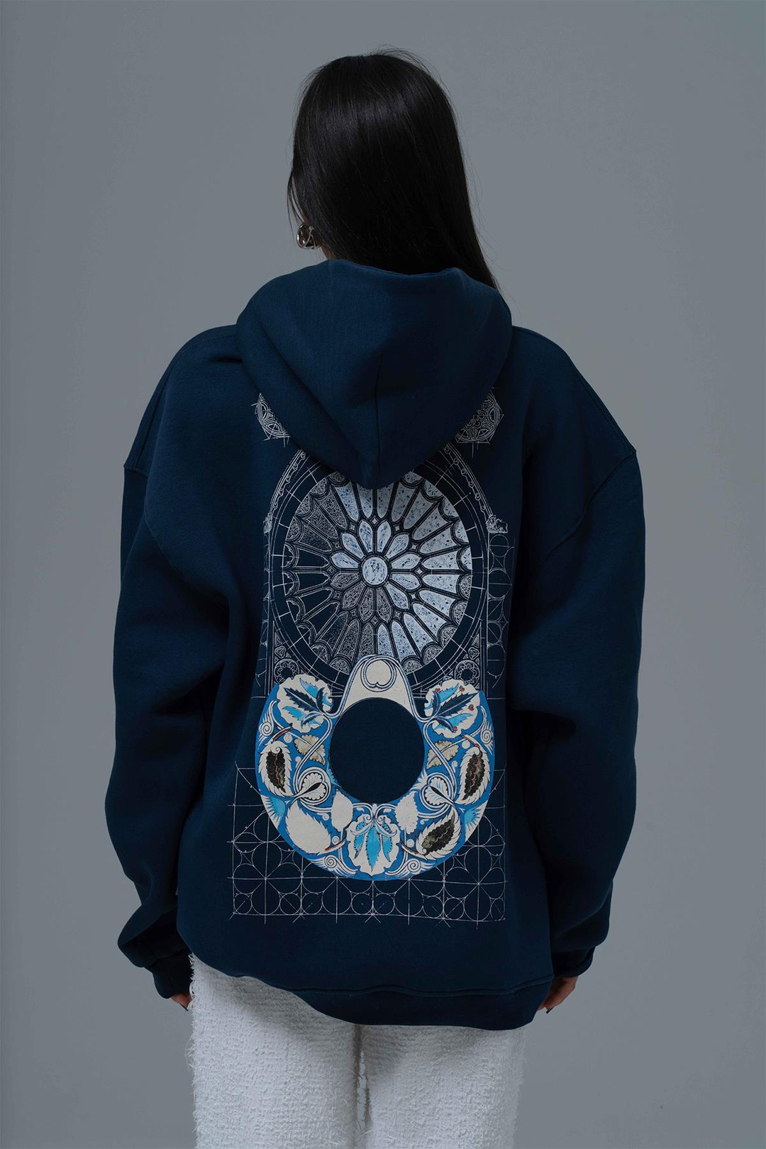 Be Good To Yourself Oversize Sweatshirt Kadın İndigo