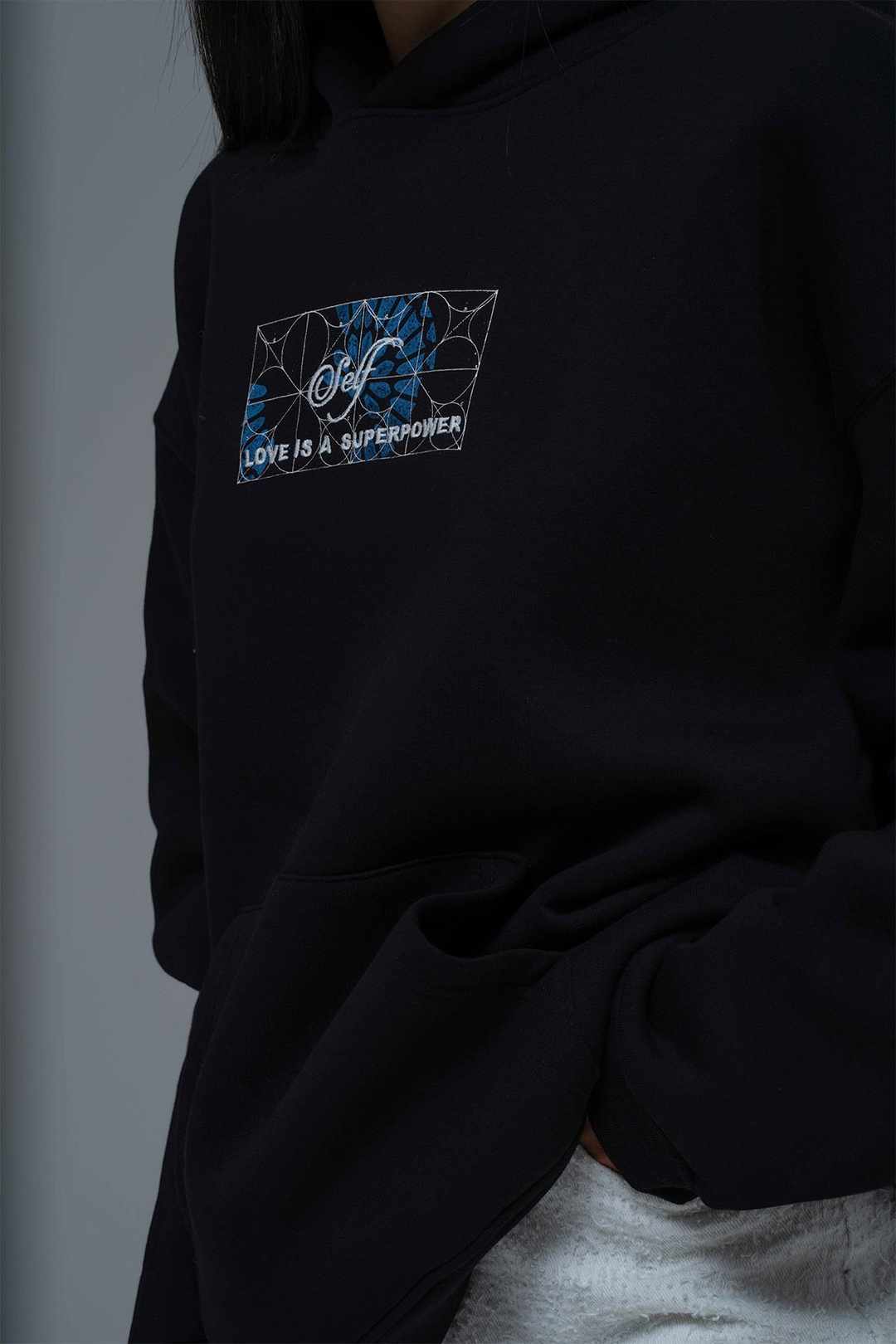Be Good To Yourself Oversize Sweatshirt Kadın Siyah
