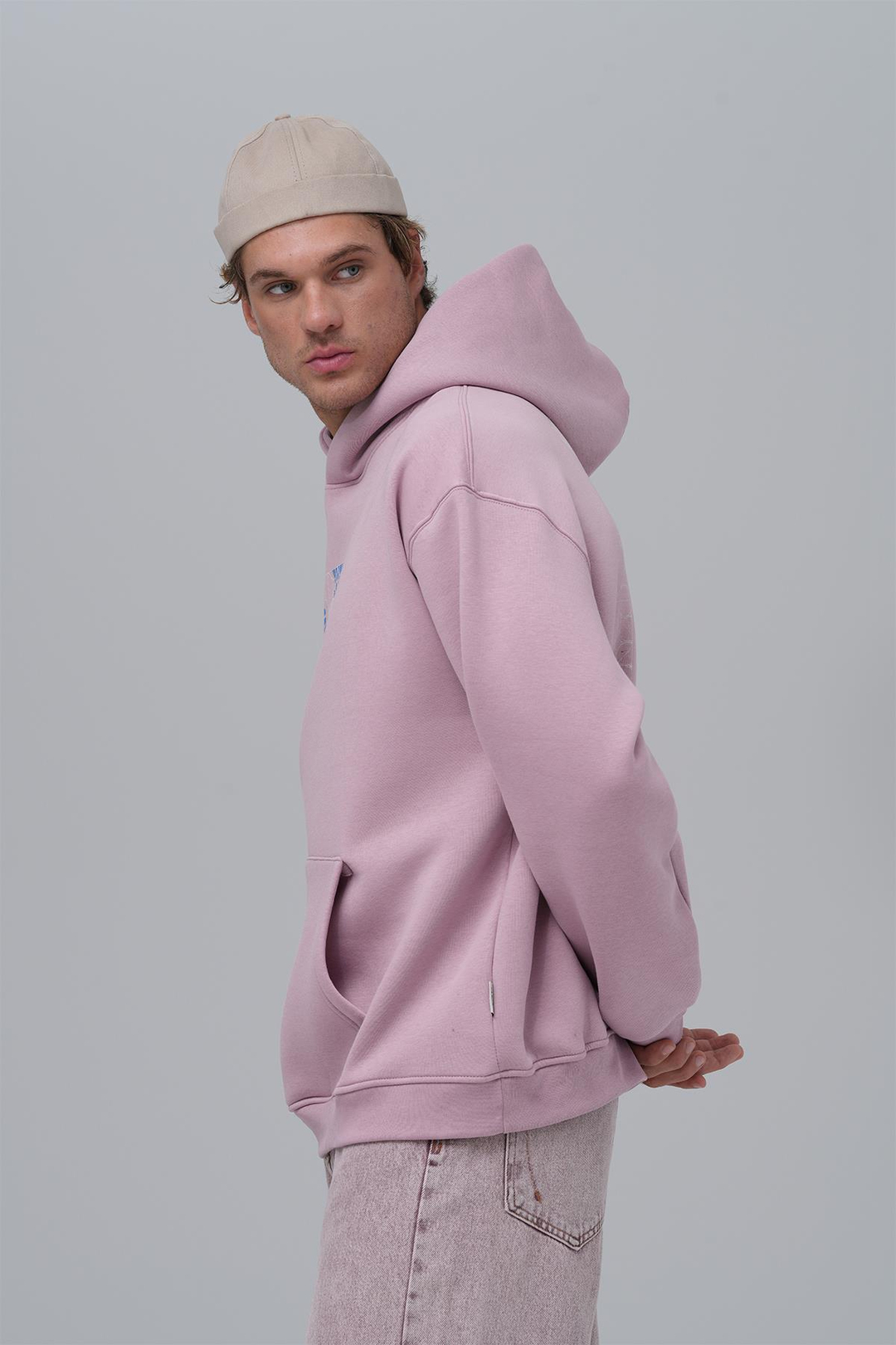Be Good To Yourself Oversize Sweatshirt Erkek Pembe