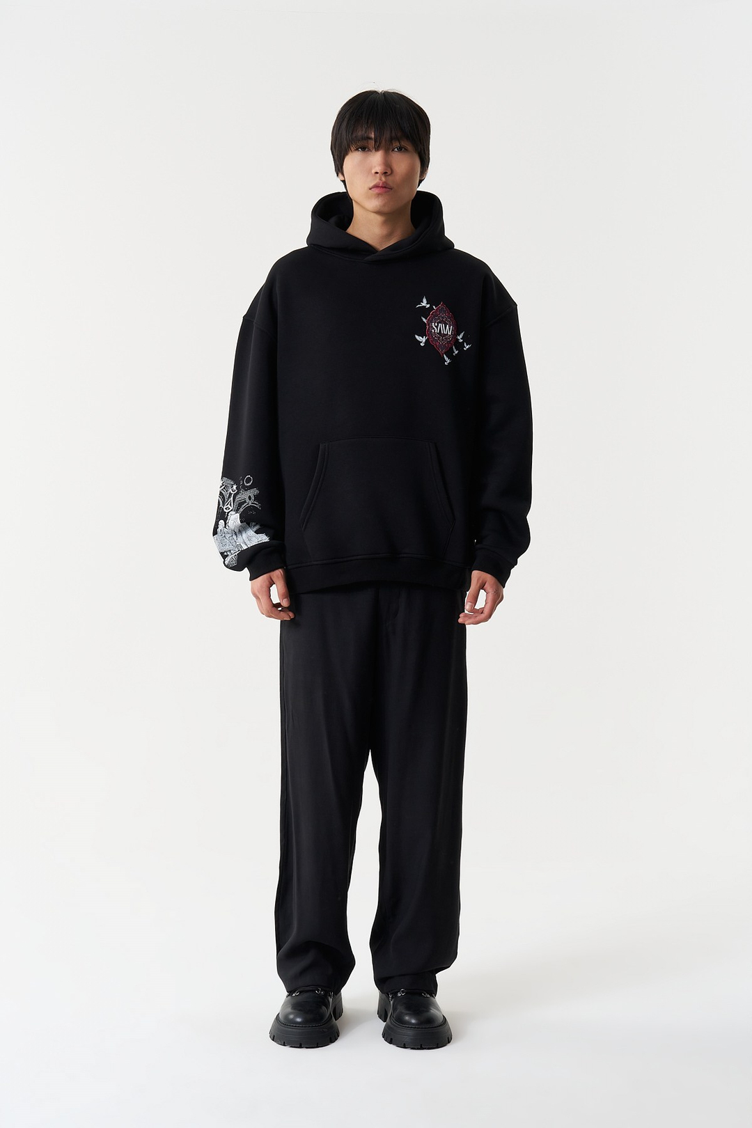 Beneath the Crescent Oversize Erkek Sweatshirt Siyah