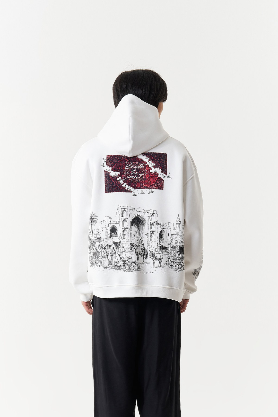 Beneath the Crescent Oversize Erkek Sweatshirt Ekru