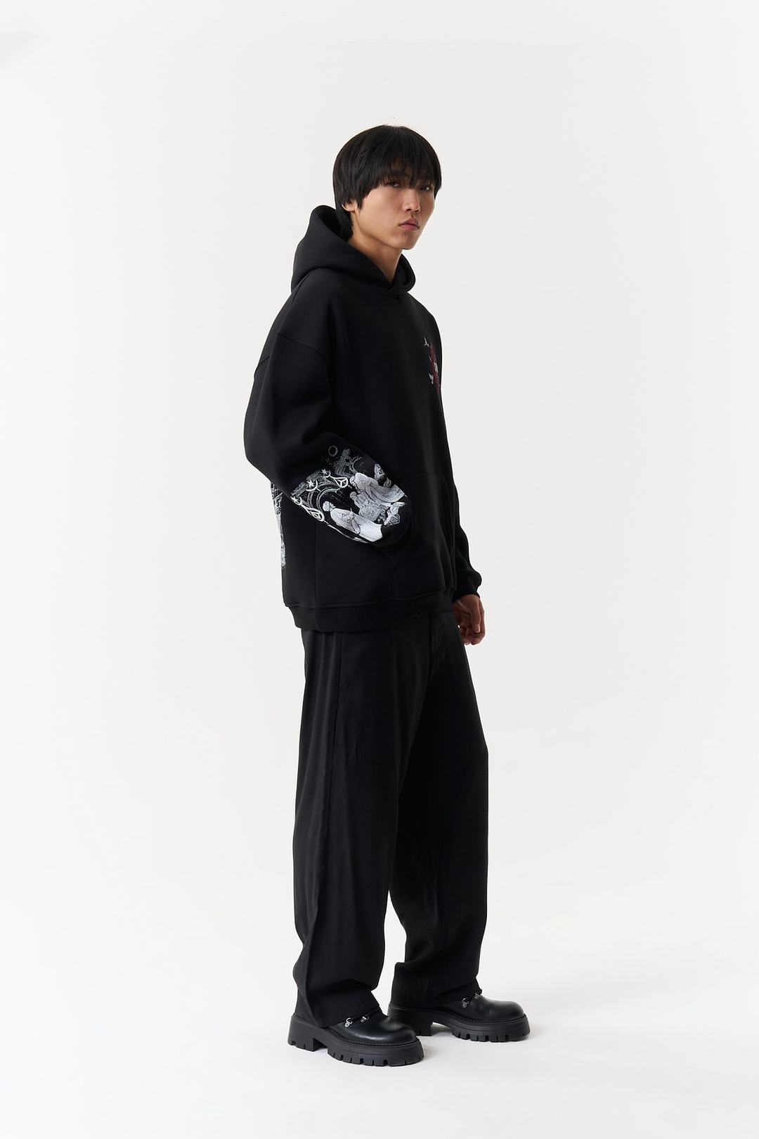 Beneath the Crescent Oversize Erkek Sweatshirt Siyah