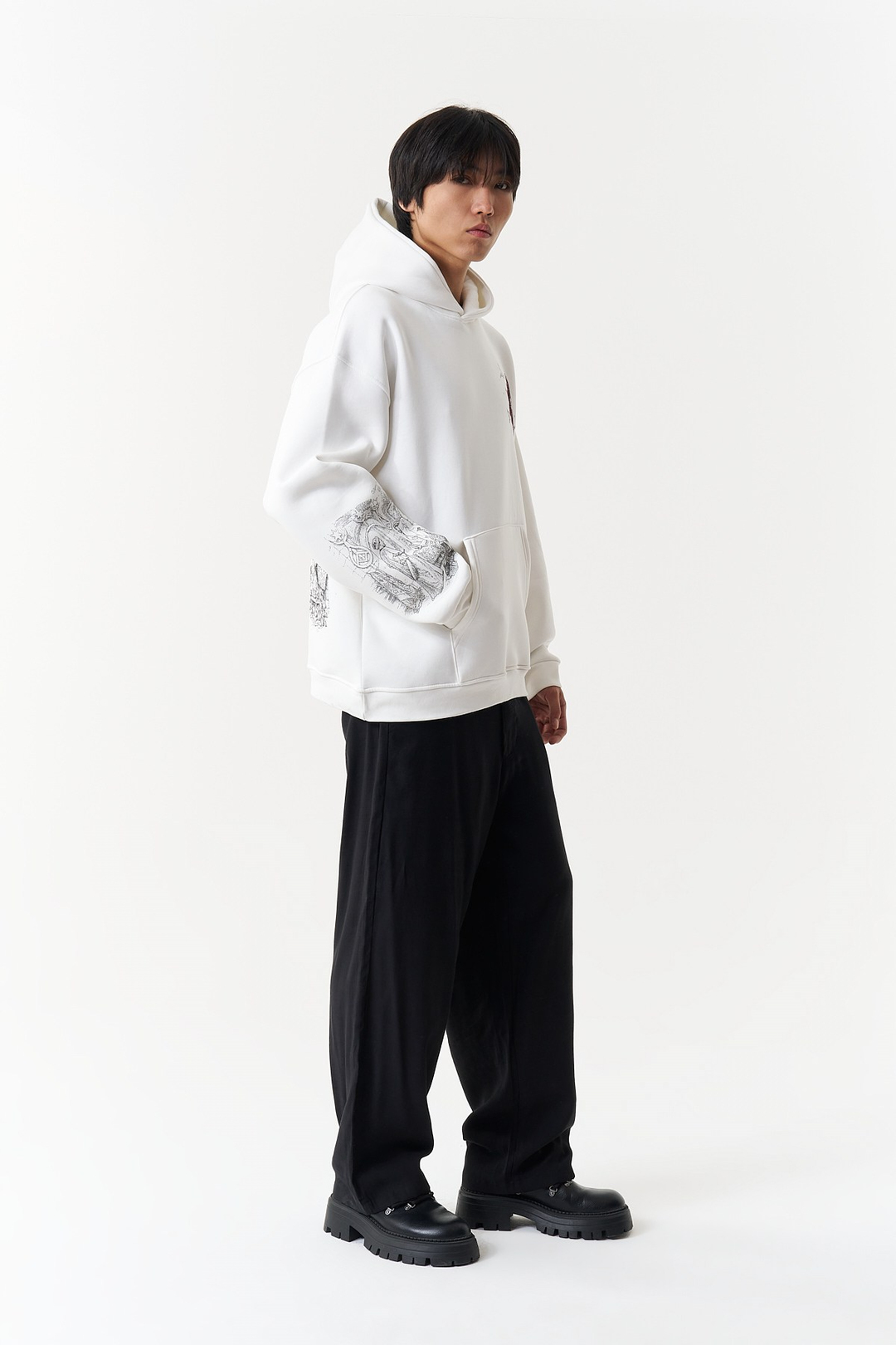 Beneath the Crescent Oversize Erkek Sweatshirt Ekru