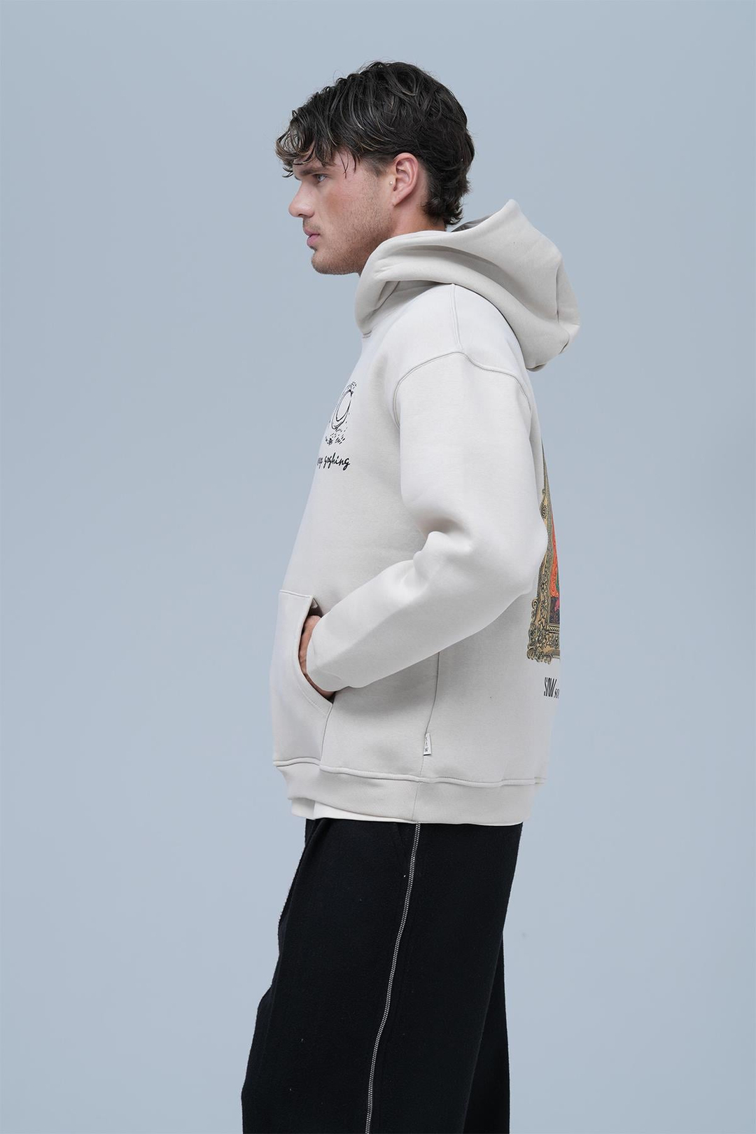 Beyond the Frame Oversize Sweatshirt Erkek Stone