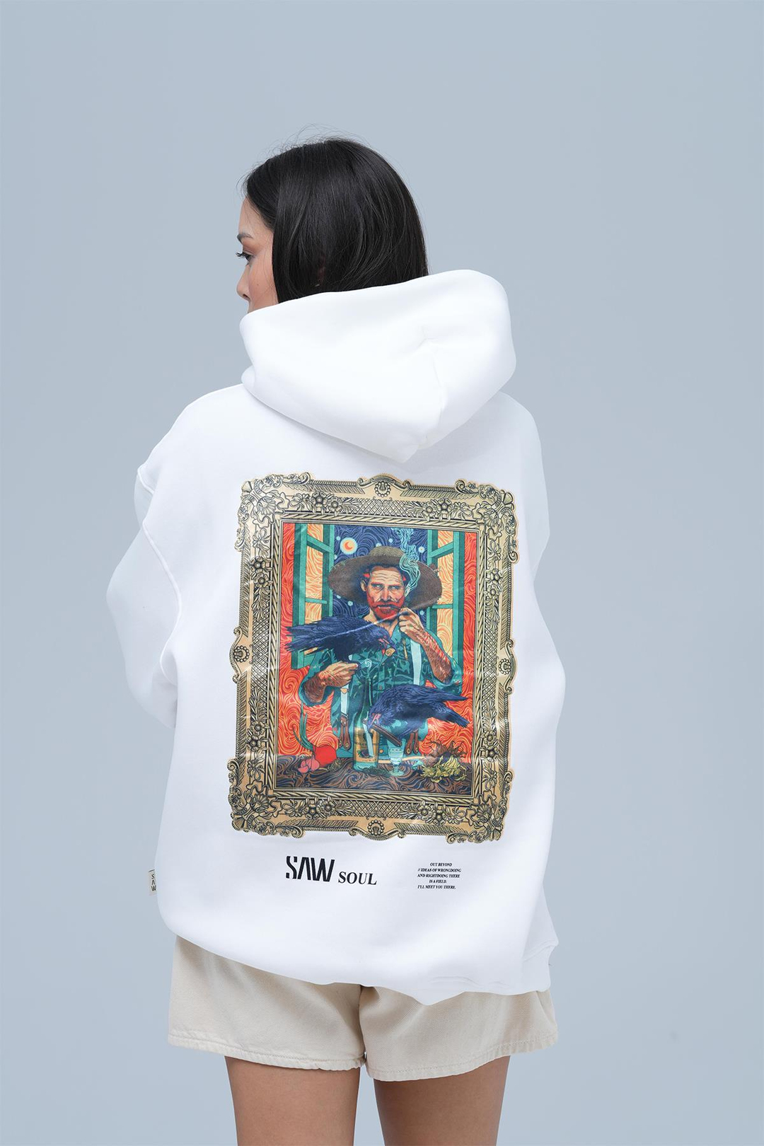 Beyond the Frame Oversize Sweatshirt Kadın Ekru