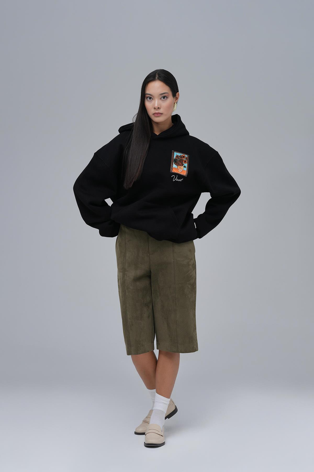 Beyond the Frames Oversize Sweatshirt Kadın Siyah
