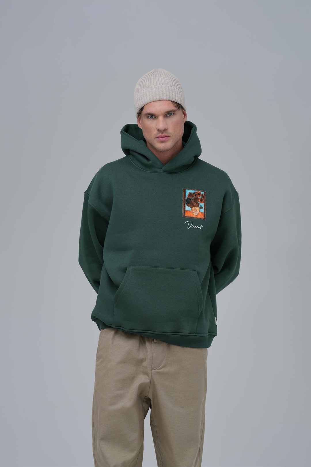 Beyond the Frames Oversize Sweatshirt Erkek Yeşil