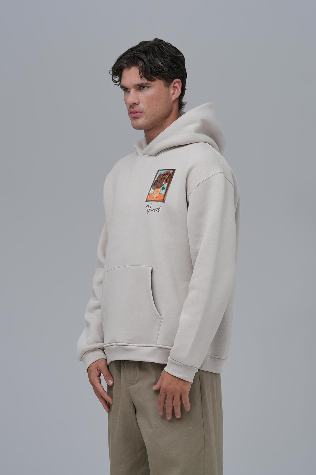 Beyond the Frames Oversize Sweatshirt Erkek Stone