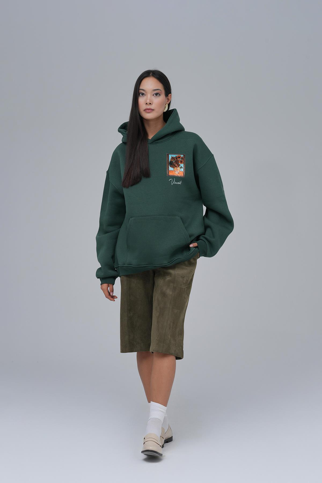Beyond the Frames Oversize Sweatshirt Kadın Yeşil