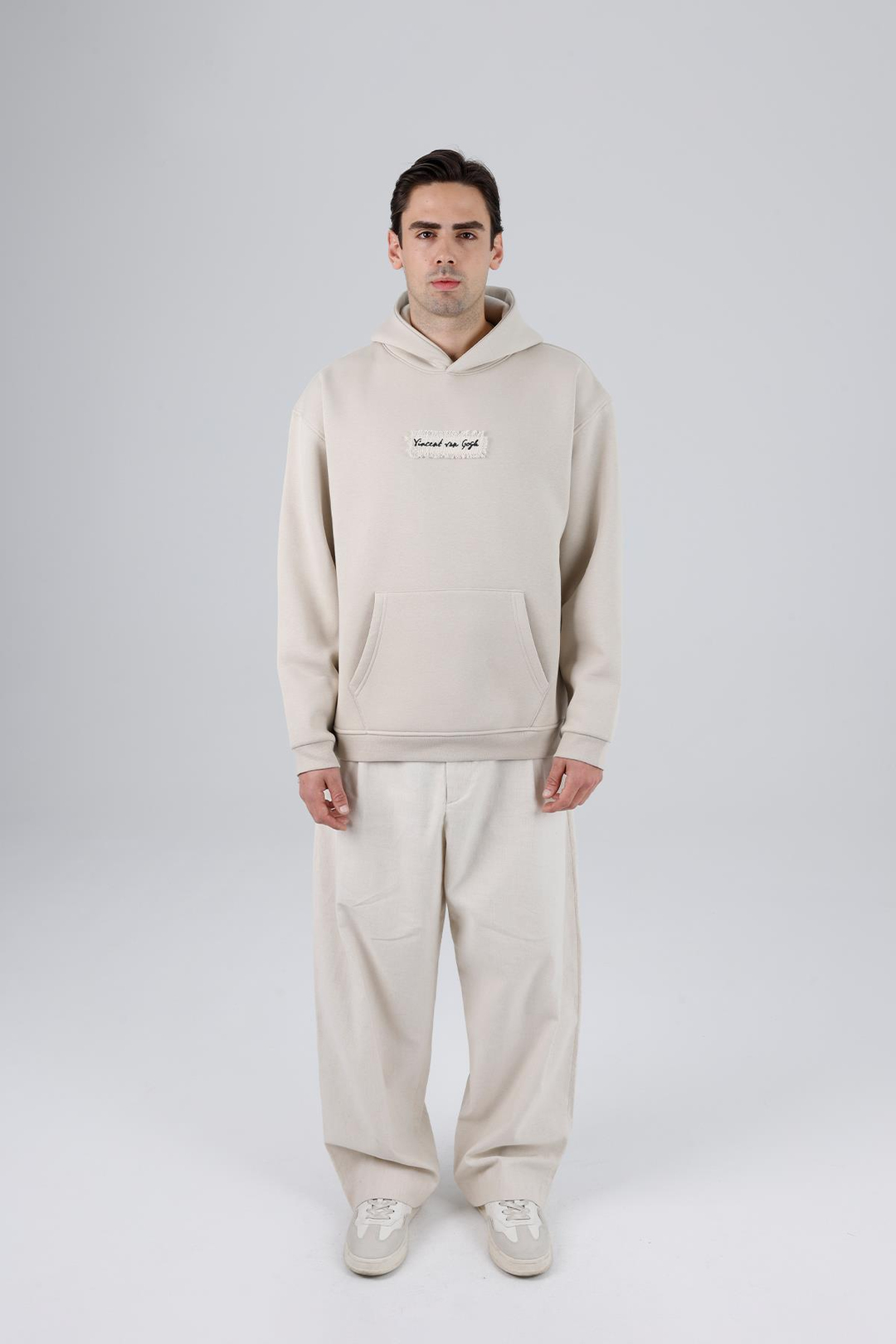 Blooming Canvas Oversize Sweatshirt Erkek Stone