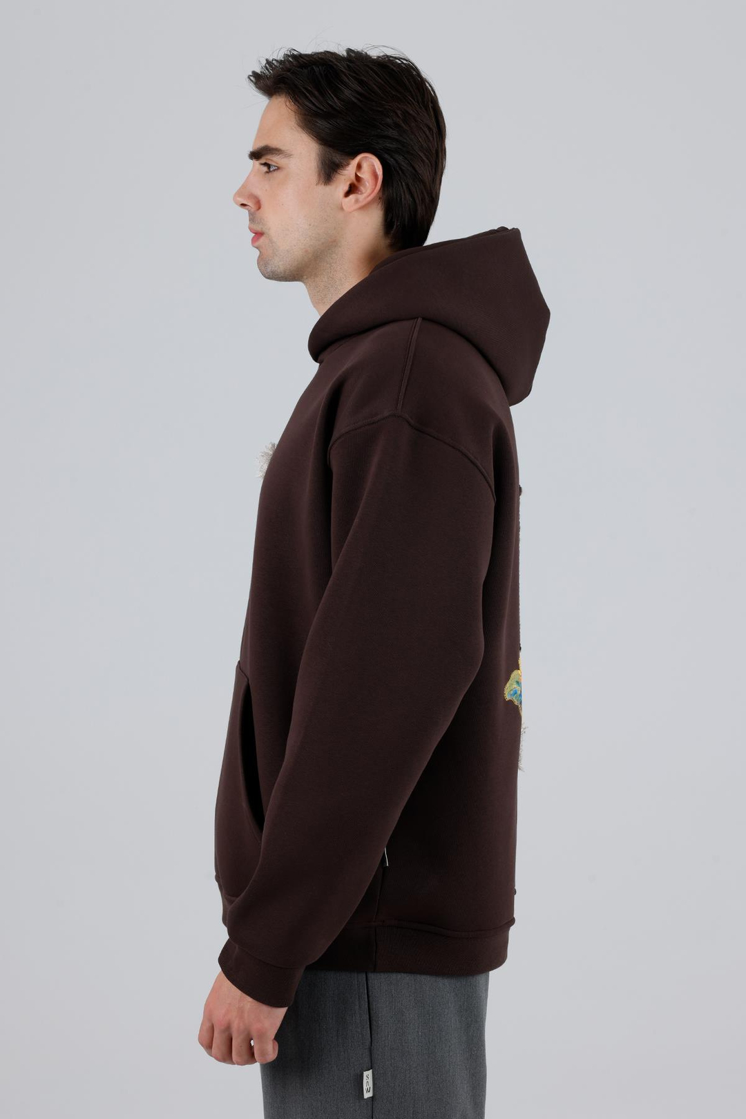 Blooming Canvas Oversize Sweatshirt Erkek Kahverengi