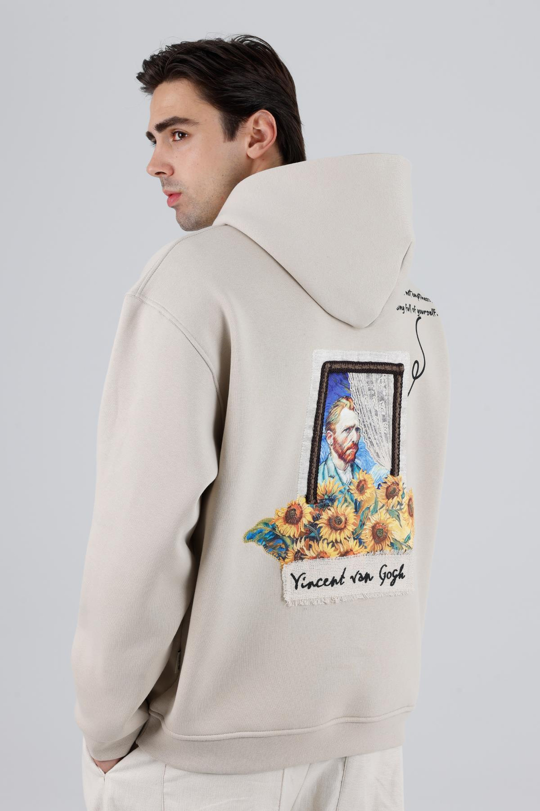 Blooming Canvas Oversize Sweatshirt Erkek Stone