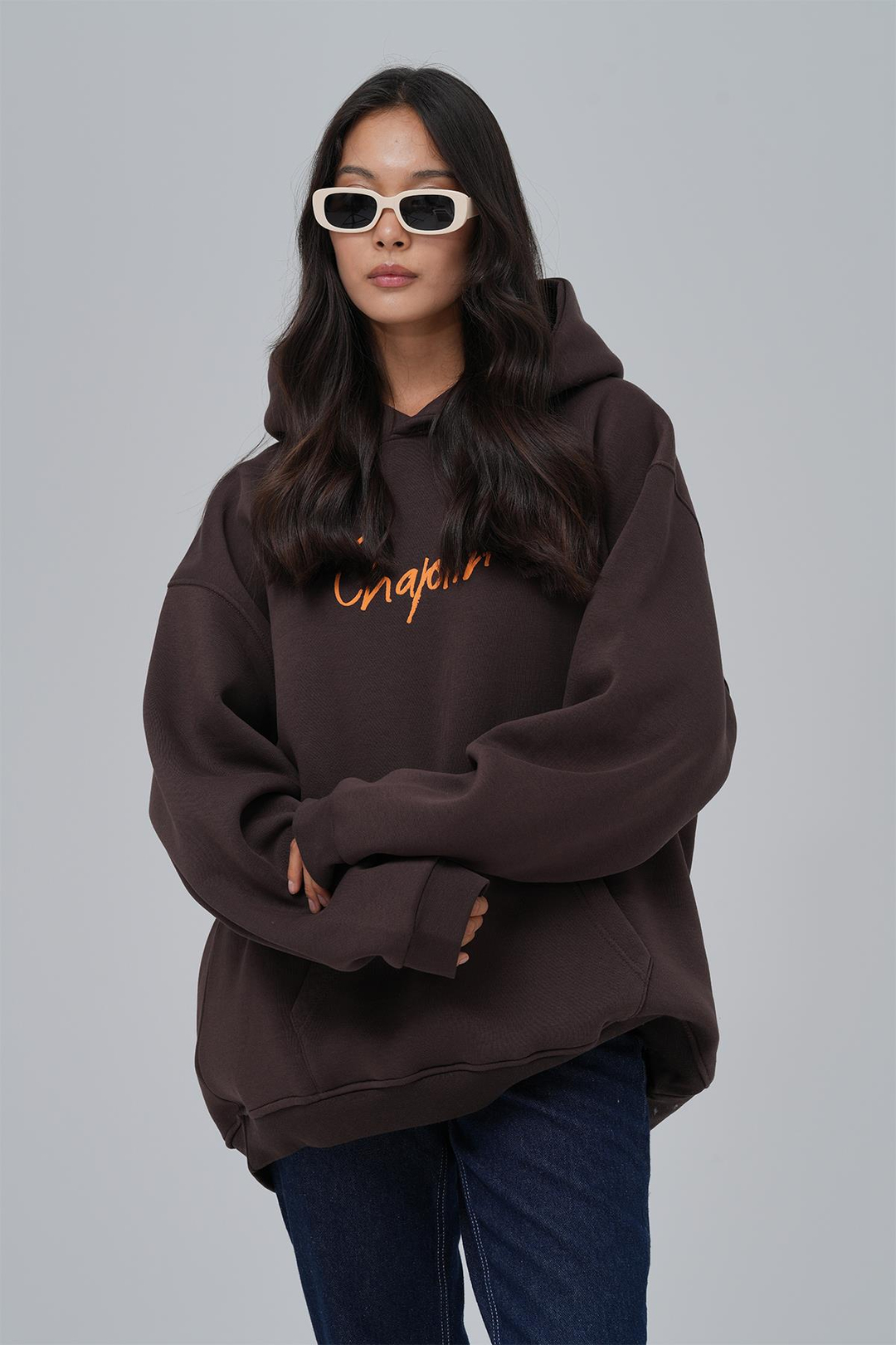 Chaplin Oversize Sweatshirt Kadın Kahverengi