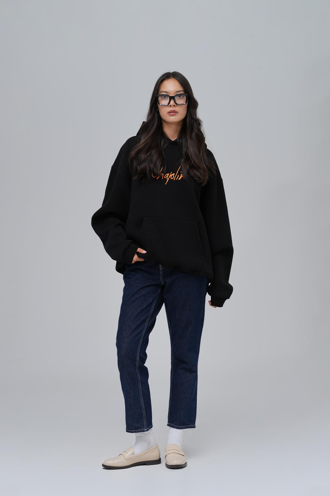 Chaplin Oversize Sweatshirt Kadın Siyah