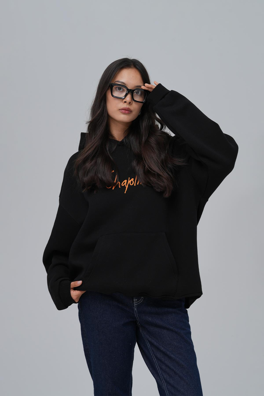 Chaplin Oversize Sweatshirt Kadın Siyah