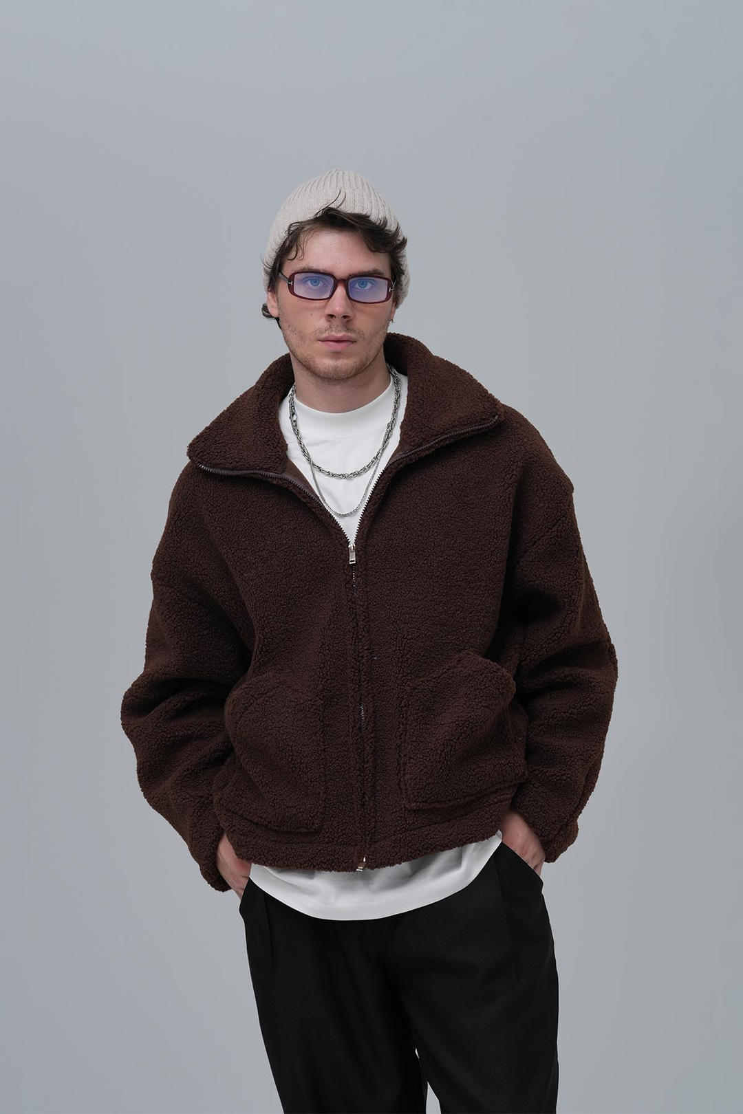 Classic Haven Oversize Welsoft Ceket Erkek Kahverengi