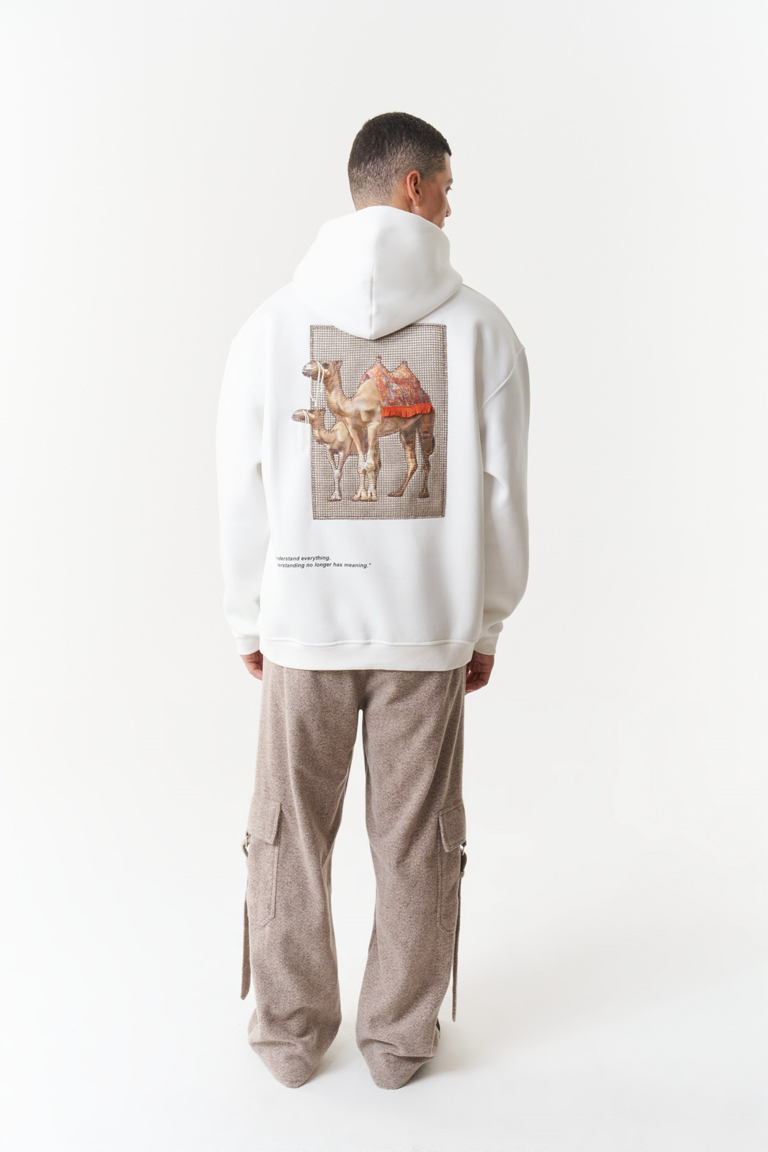 Desert Echo Oversize Erkek Sweatshirt Ekru