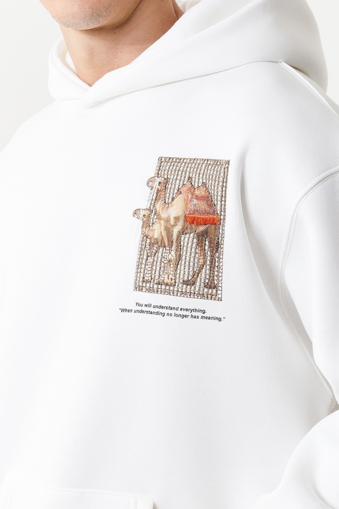 Desert Echo Oversize Erkek Sweatshirt Ekru