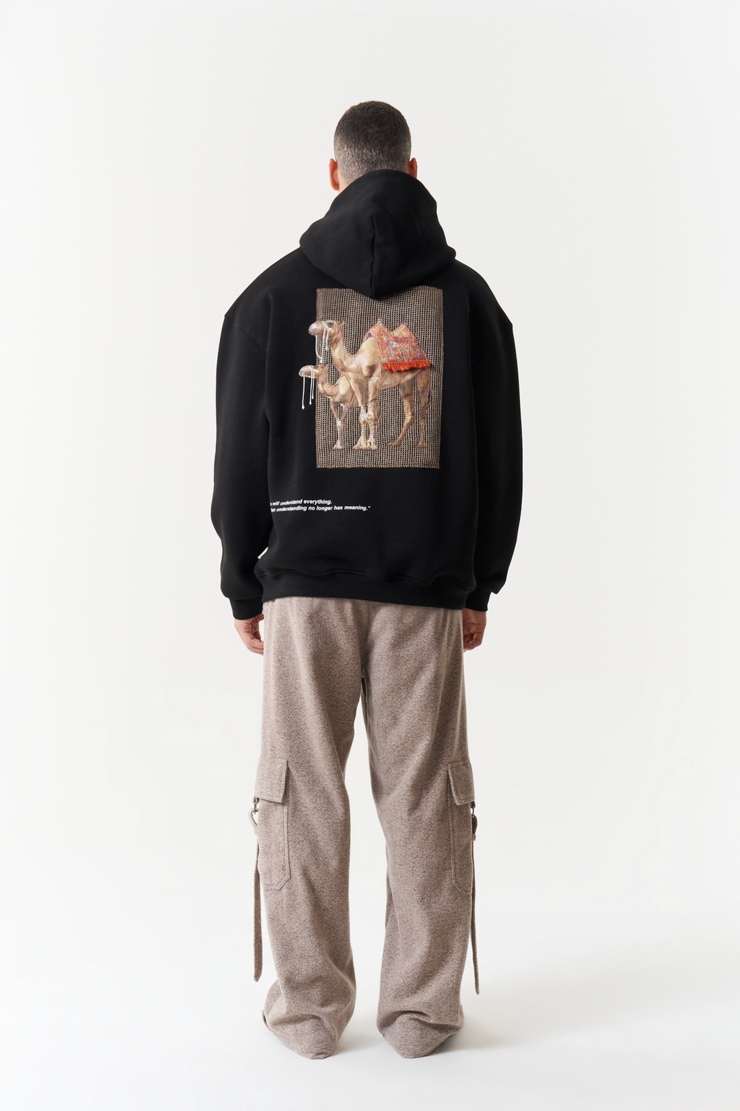 Desert Echo Oversize Erkek Sweatshirt Siyah