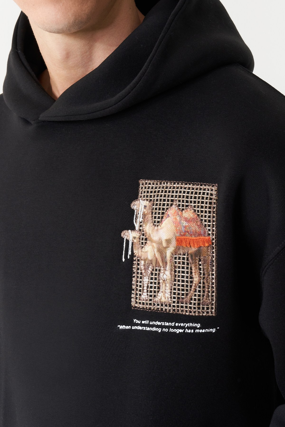Desert Echo Oversize Erkek Sweatshirt Siyah
