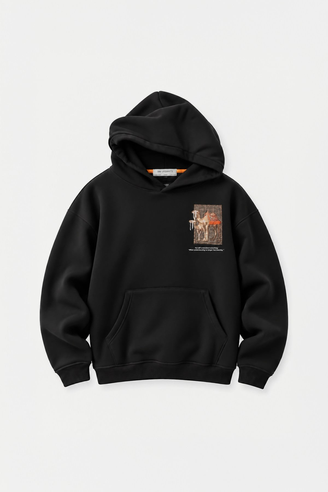 Desert Echo Oversize Erkek Sweatshirt Siyah