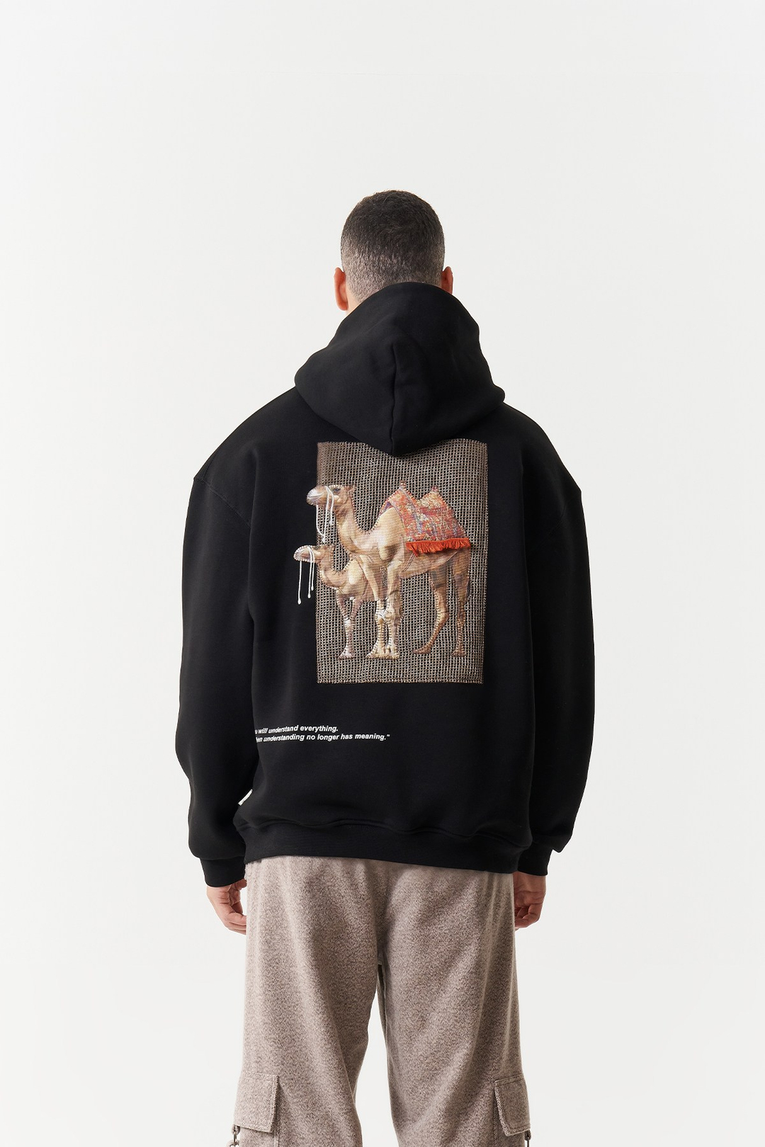 Desert Echo Oversize Erkek Sweatshirt Siyah