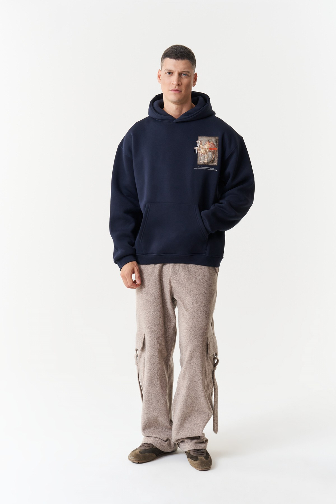 Desert Echo Oversize Erkek Sweatshirt Lacivert