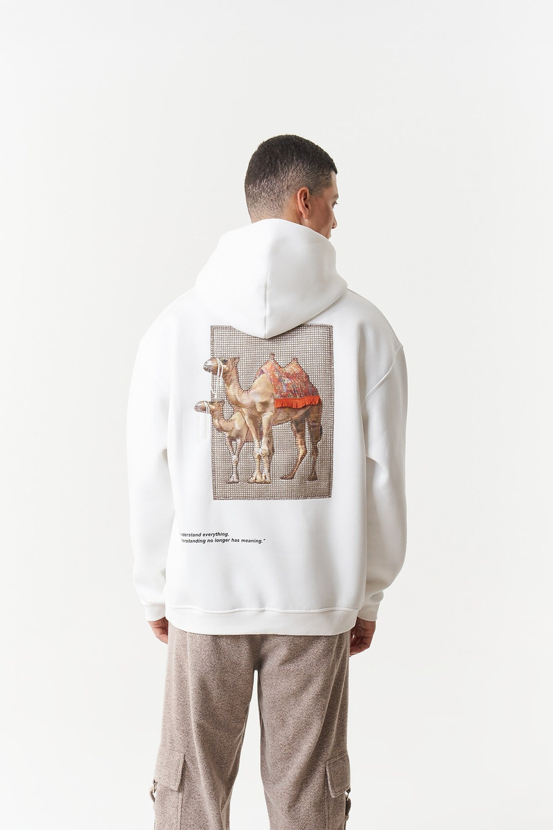 Desert Echo Oversize Erkek Sweatshirt Ekru