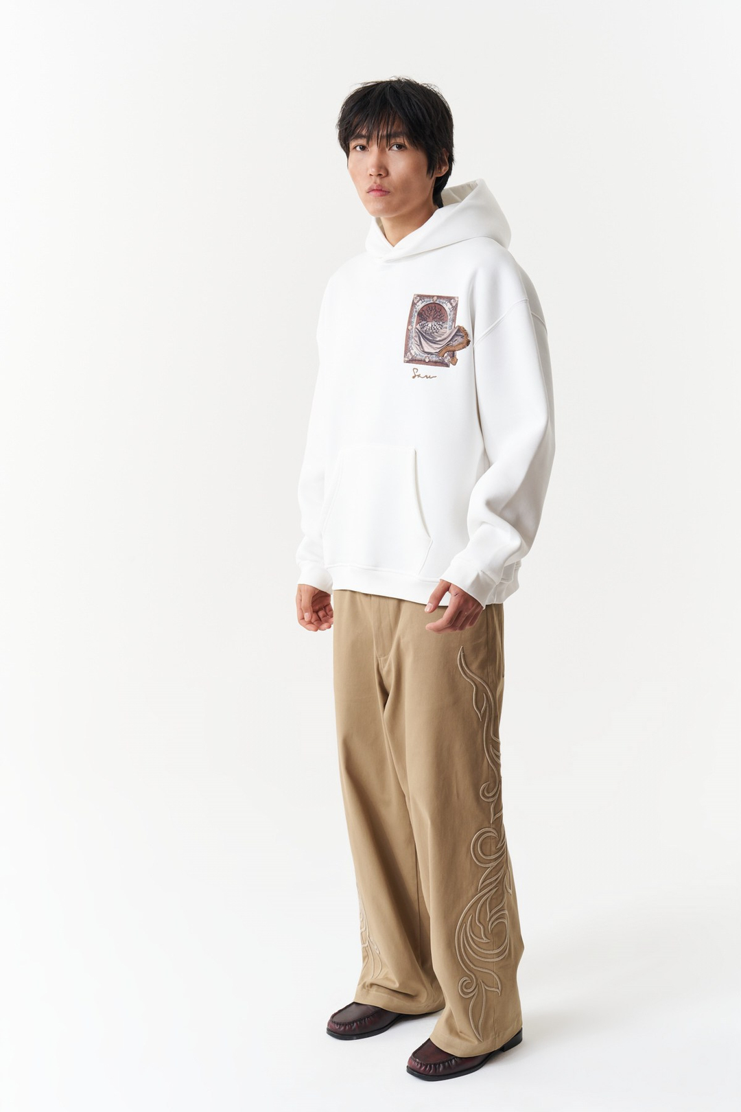 Desert Veil Oversize Erkek Sweatshirt Ekru