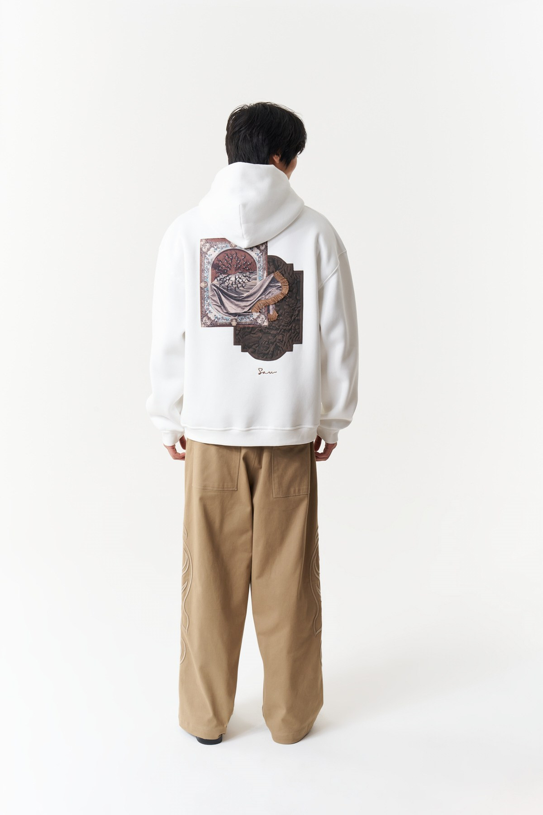 Desert Veil Oversize Erkek Sweatshirt Ekru