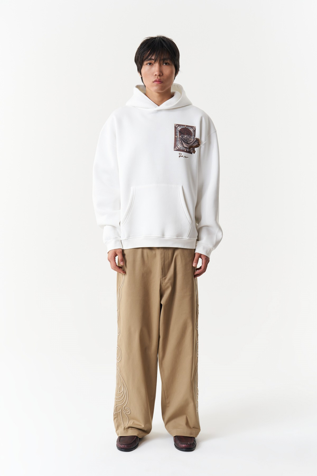 Desert Veil Oversize Erkek Sweatshirt Ekru