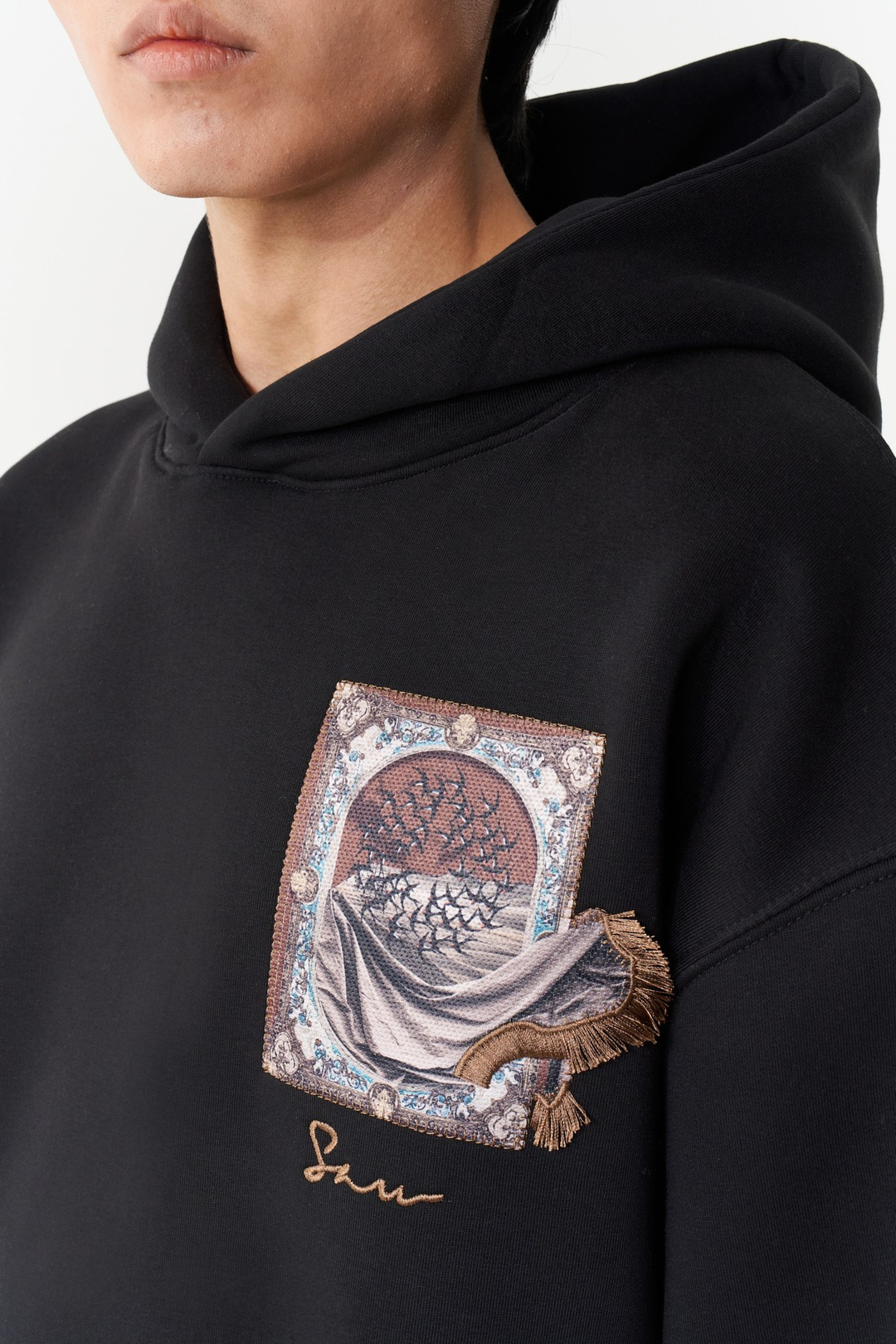 Desert Veil Oversize Erkek Sweatshirt Siyah