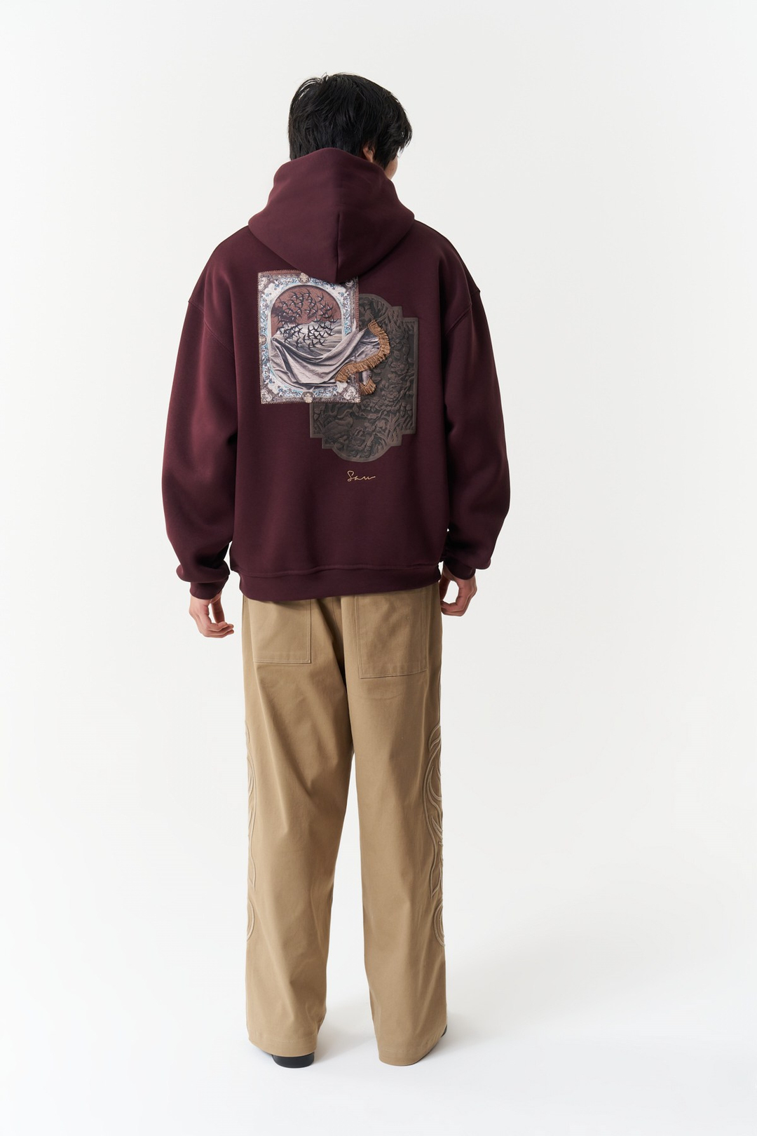 Desert Veil Oversize Erkek Sweatshirt Mürdüm