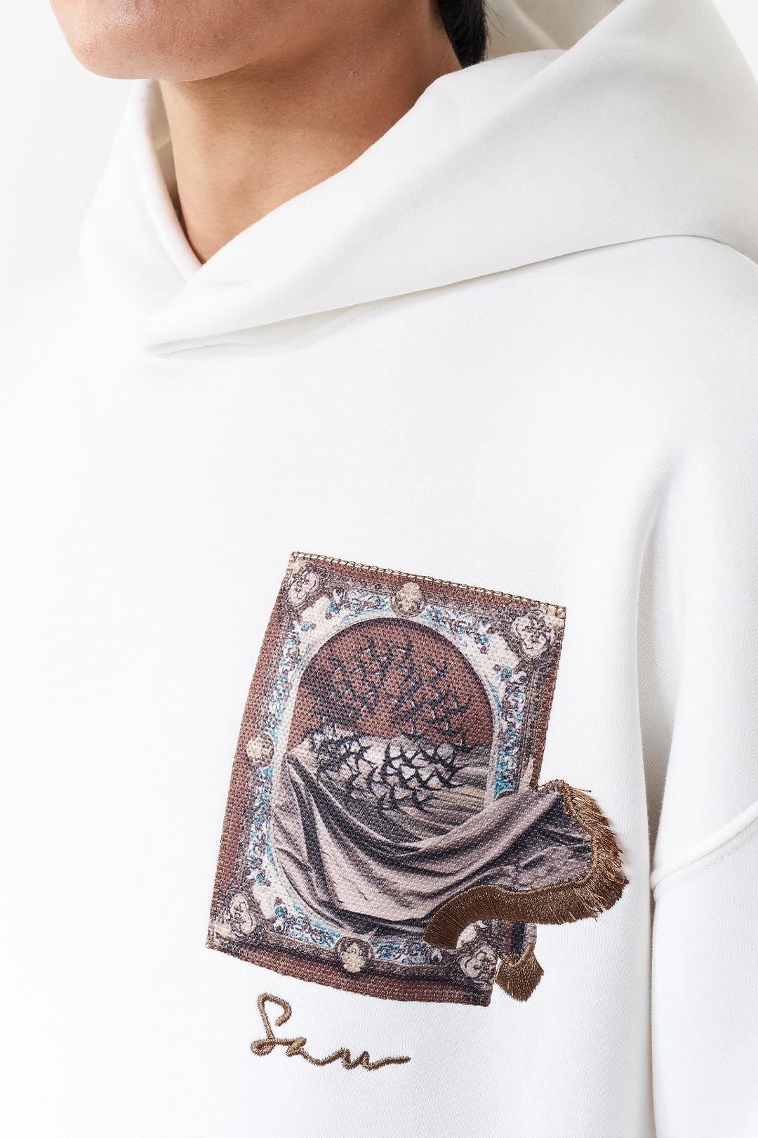 Desert Veil Oversize Erkek Sweatshirt Ekru