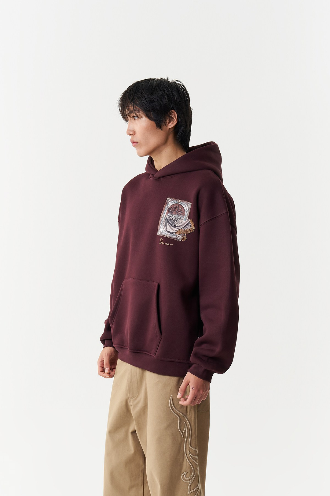 Desert Veil Oversize Erkek Sweatshirt Mürdüm