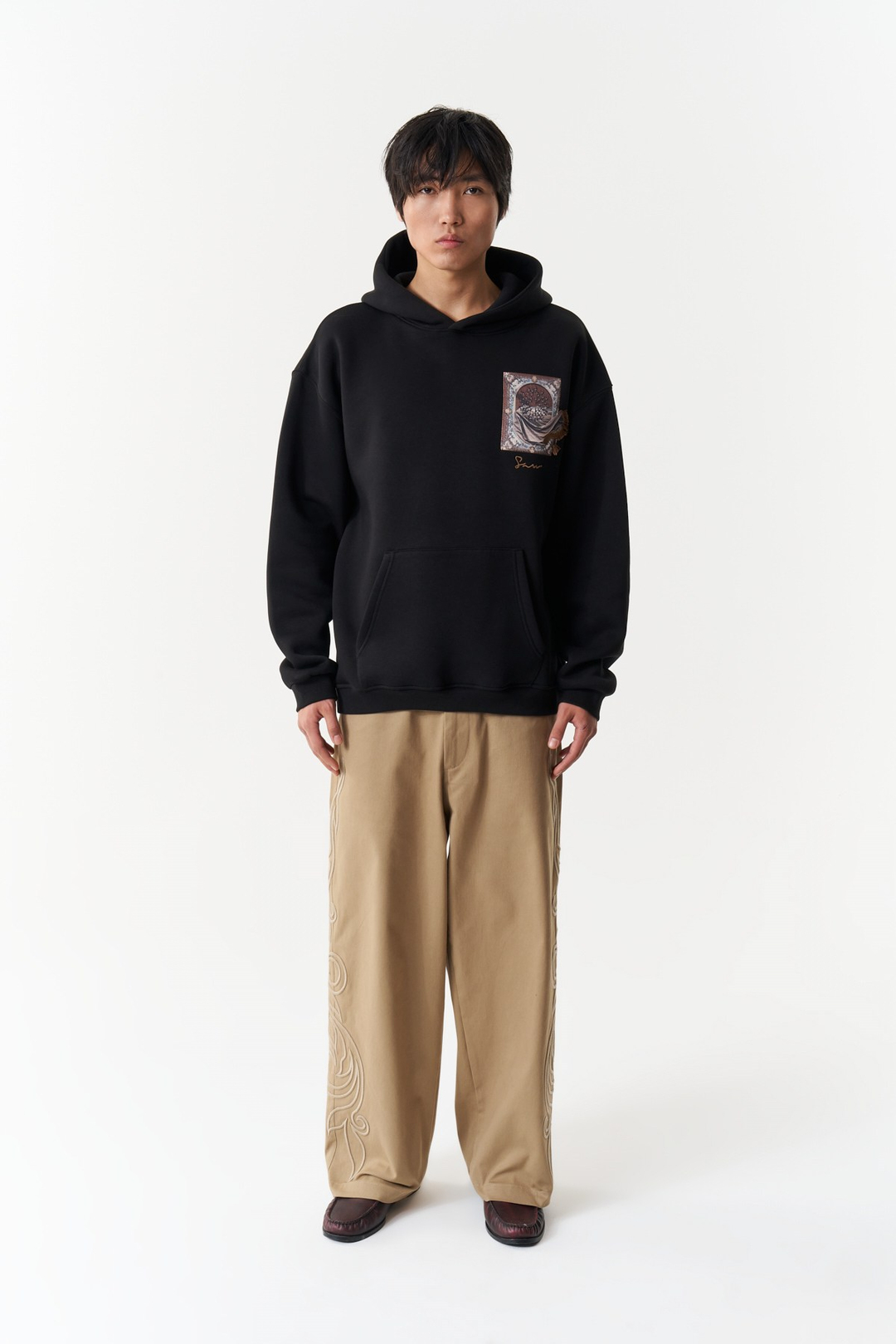 Desert Veil Oversize Erkek Sweatshirt Siyah