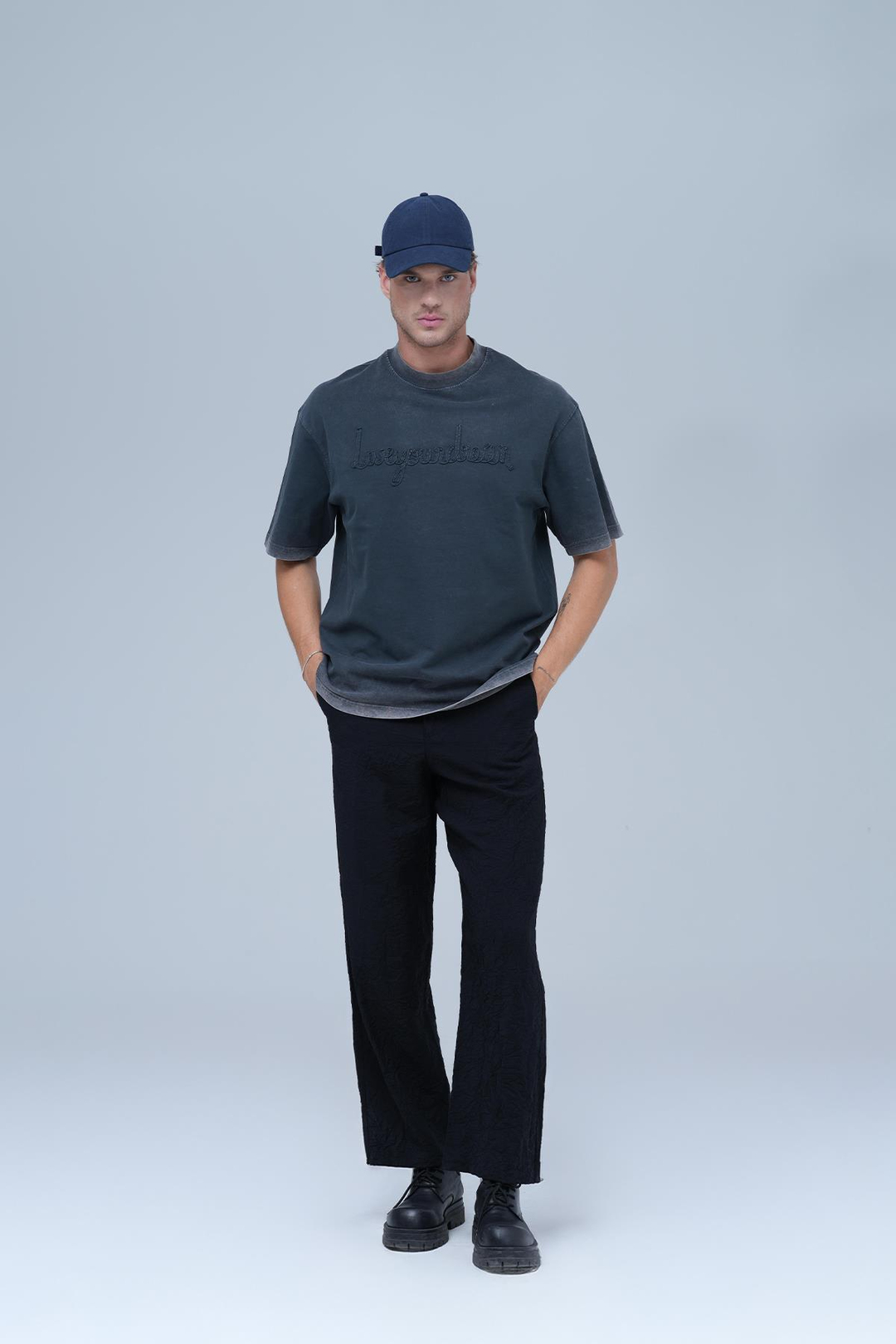 Dreamwashed Oversize Tişört Erkek Gri