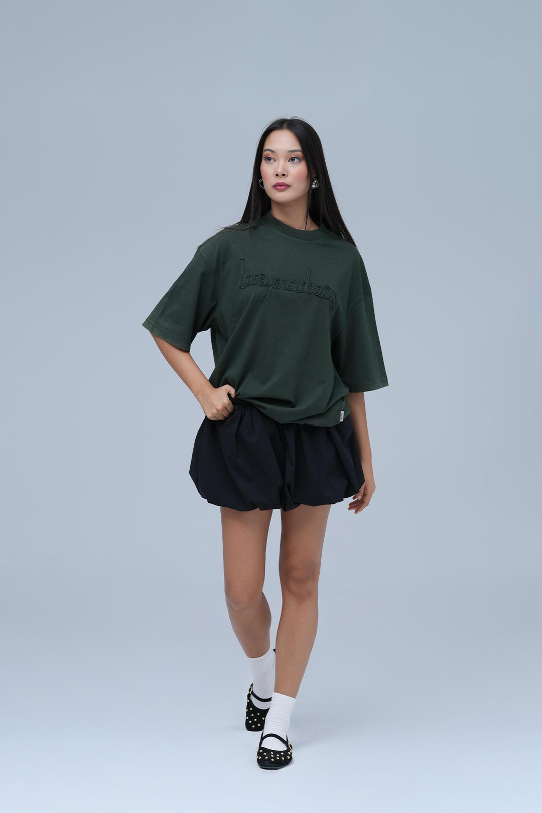 Dreamwashed Oversize Tişört Kadın Yeşil